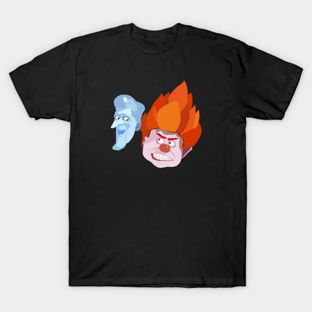 Mr. Heat and Mr. Freeze T-Shirt by ElviaMontemayor